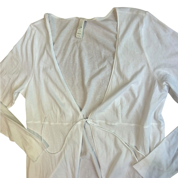 Skims Cotton Cover-Up Tie Front Top White Size XL - Picture 5 of 10